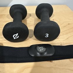 Peloton 3lbs Weights and Heart Monitor 