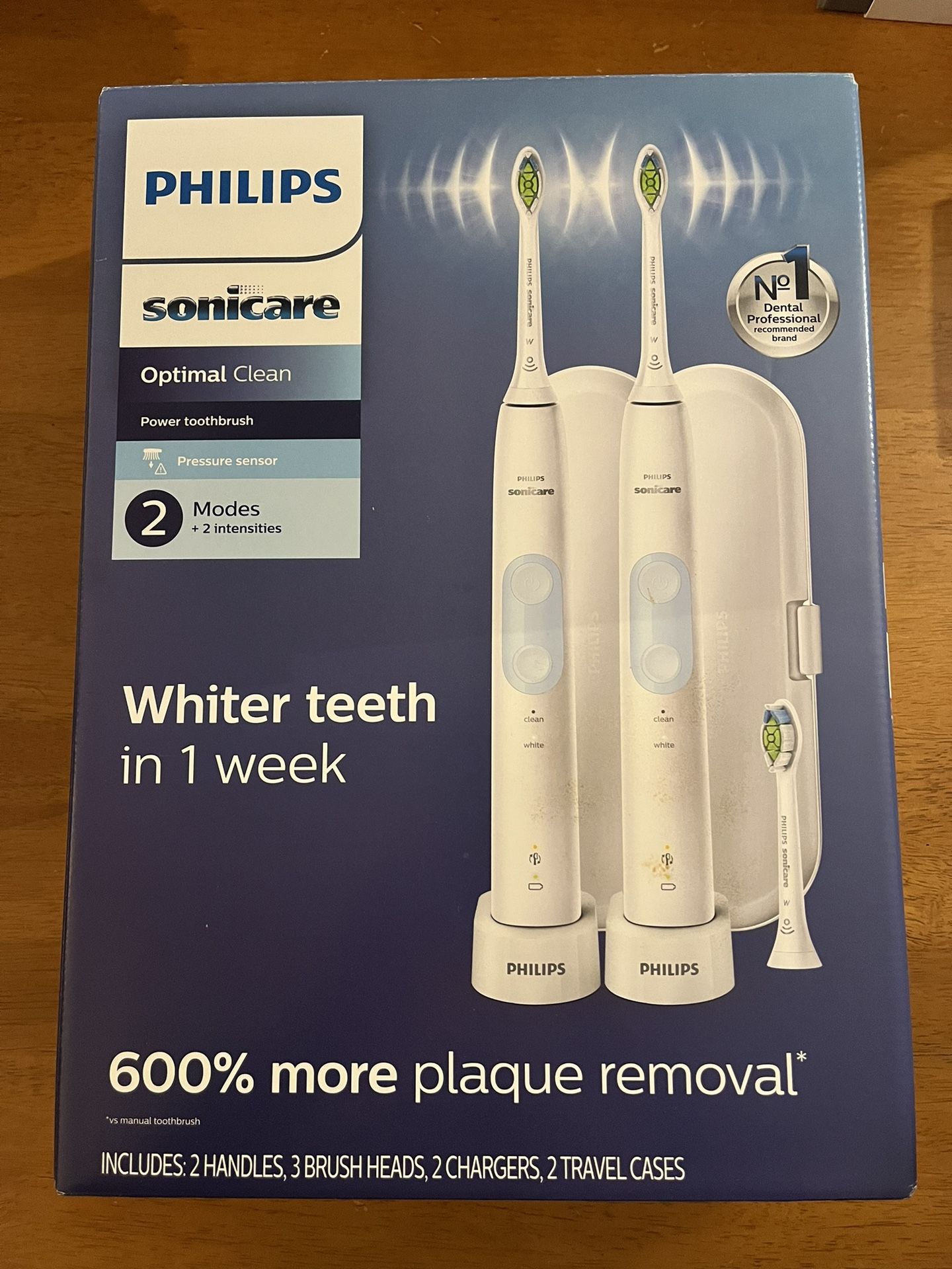 Philips Sonicare Optimal Clean Sonic Electric Toothbrush HX6829/72 Duo Pack. BRAND NEW FACTORY SEALED BOX