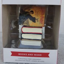Hallmark Harry Potter Ornament Books & Wand ( New)
