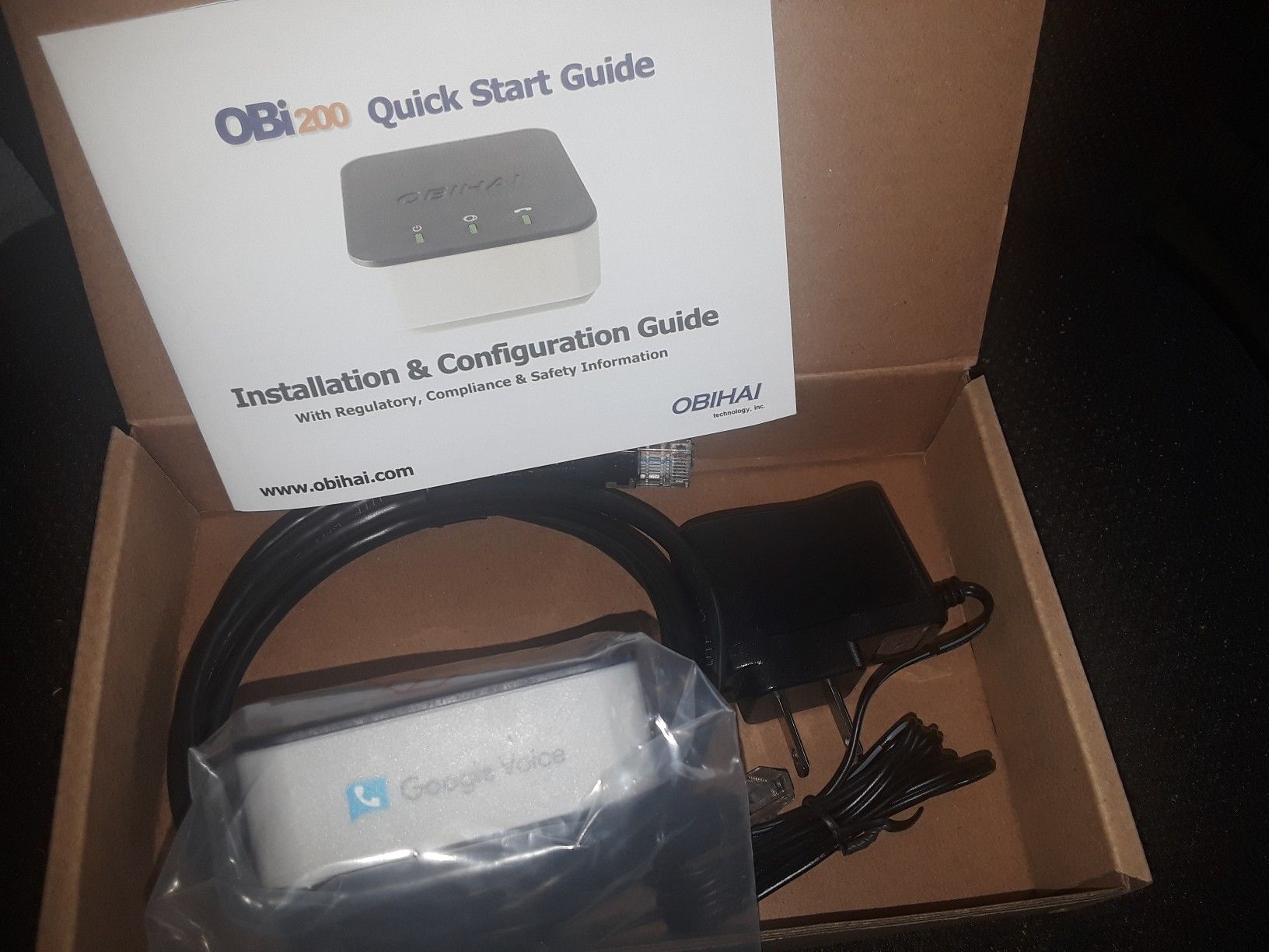 BRAND NEW OBIHAI OBI200 DIAL UP GOOGLE VOICE VOIP SIP FAX DEVICE
