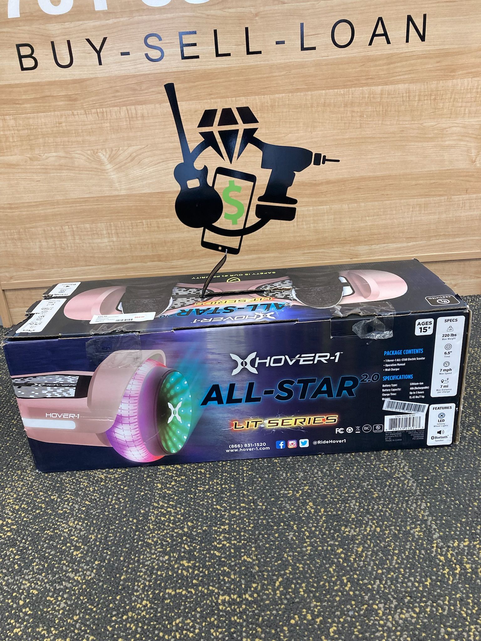 HOVER All Star Lit Series Hoverboard, Blush Pink