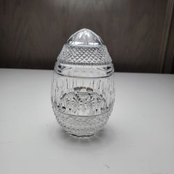 Vintage Godinger Crystal King Louis Standing Egg Covered Box Candy Jar Lid