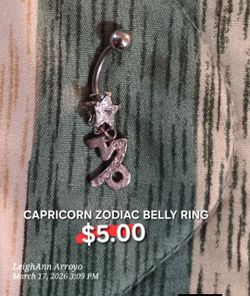 Capricorn belly ring NEVER USED