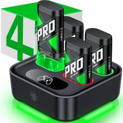 Charger for Xbox One Controller Battery Pack with 4x4080mWh USB C Xbox Rechargeable Battery Pack Series X|S, One S/One X/Elite Controller Charger Stat