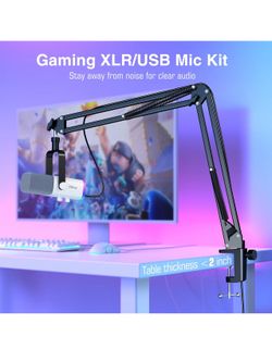 FIFINE XLR/USB Gaming Microphone Set and XLR Cable,Dynamic PC Mic for Streaming Podcasting,Microphone Audio Cable,Compatible with XLR Microphone for R
