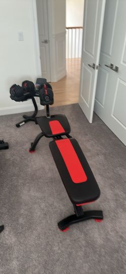 Bowflex adjustable bench and select tech 552 dumbbells and stand