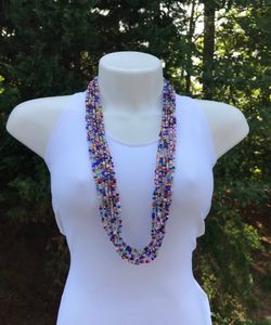 Beaded Necklace, Handmade Necklace, Bohemian Necklace, Multi Colored Necklace, Long Necklace, Mixed Beaded Necklace, Statement Necklace
