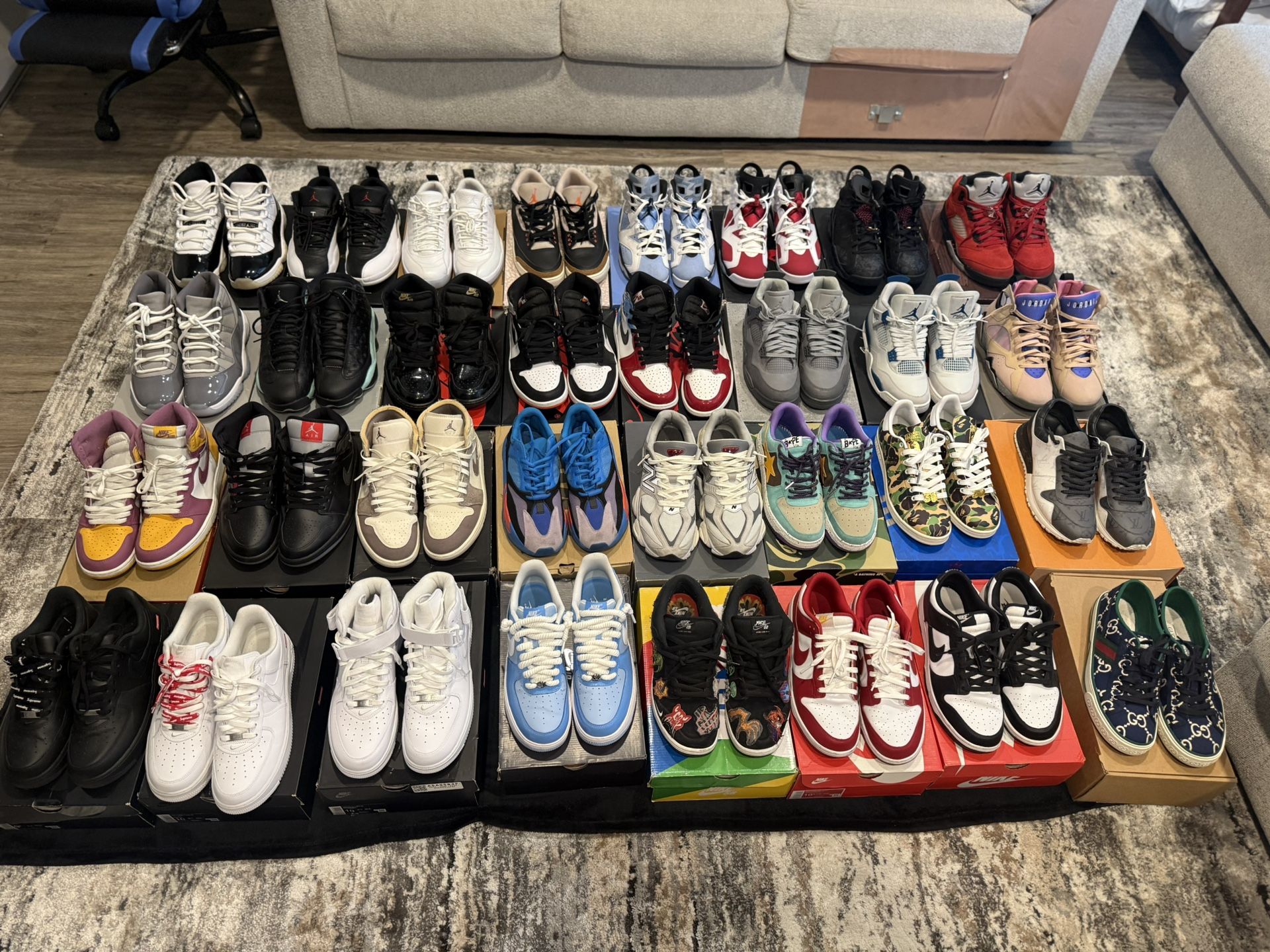 Jordan’s.Yeezy, Bape, Gucci, ETC !!! ALL SUPER GREAT CONDITIONS! 