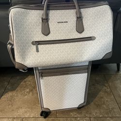 Michael Kors Women Small Trolley + XL Luggage Duffle Bag For Travel Trip Getaway
