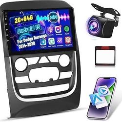 Car Stereo for Dodge Durango 2014 2015-2020 - 9 Inch 2+64G Android Touchscreen Radio with Wireless Carplay and Android Auto, EQ/WiFi/GPS/SWC + AHD Bac