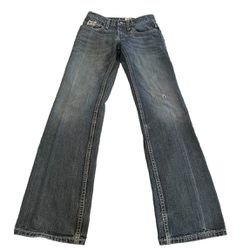 Cinch Jeans Men 27x34 Gray Bootcut Wide Leg Denim Low Rise Western Baggy Rodeo