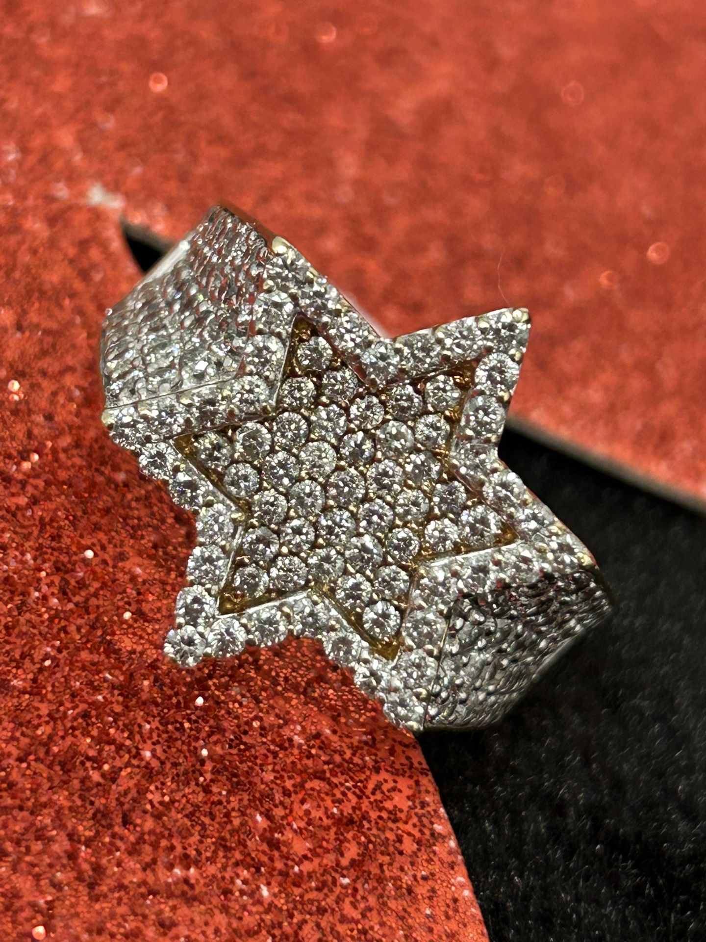 Gold Cz 6 Point Star (size 10)