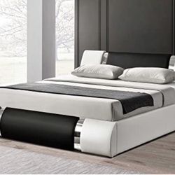 NEW! Queen/King White Platform Bed + Including Mattress!!! COMBO SALE!!!  