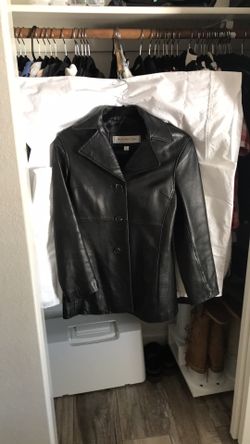 Andrew Marc black leather jacket