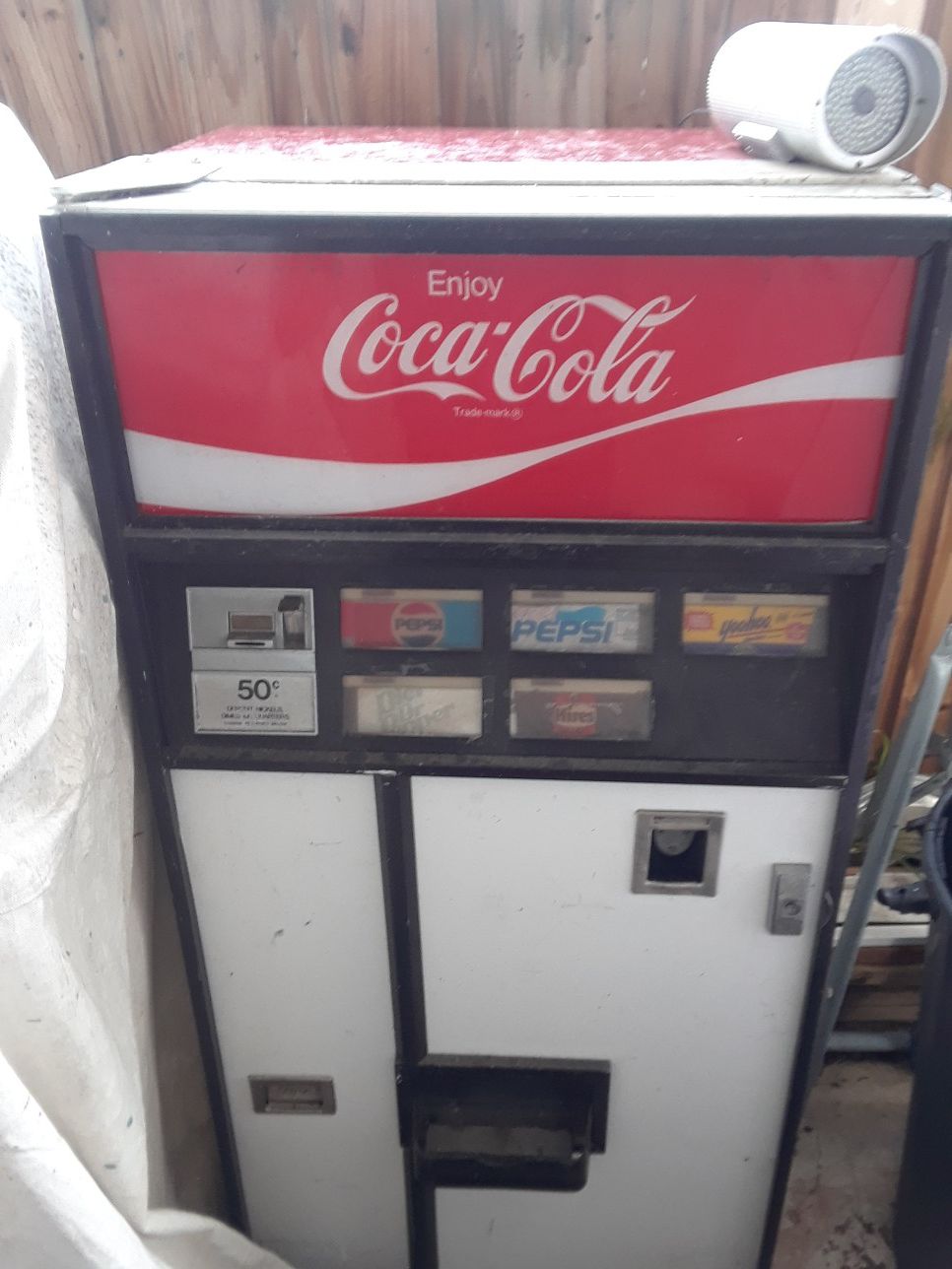 Soda machine with a case of 8oz collectable bottles