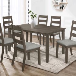 Dining Set 7pcs Color antique grey