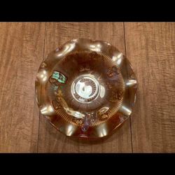 Iris & Herringbone Carnival Glass Ruffled Bowl