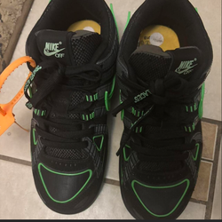 Nike Air Max x off white black and green trainer shoes