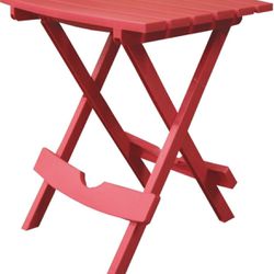 Plastic Quik-Fold Side Table, Cherry Red