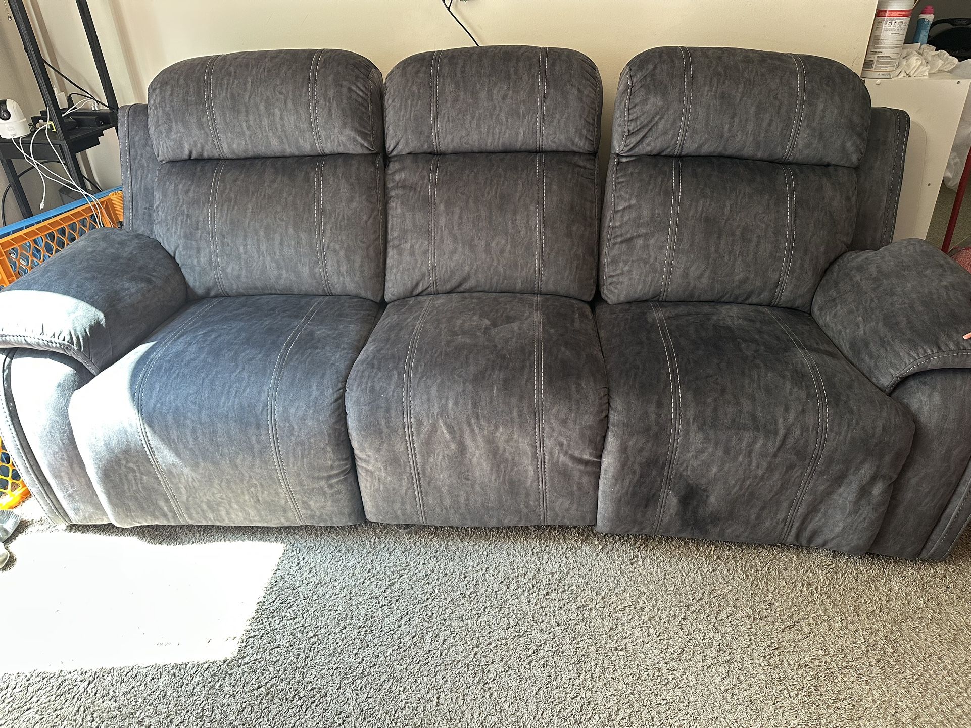 Gray Recliner Sofa
