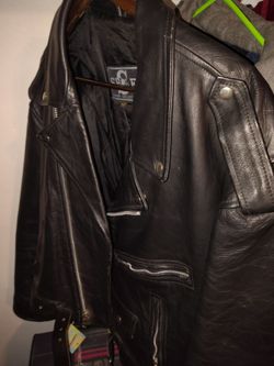 Men's all leather new size 52 2XL motorcycle riding jacket