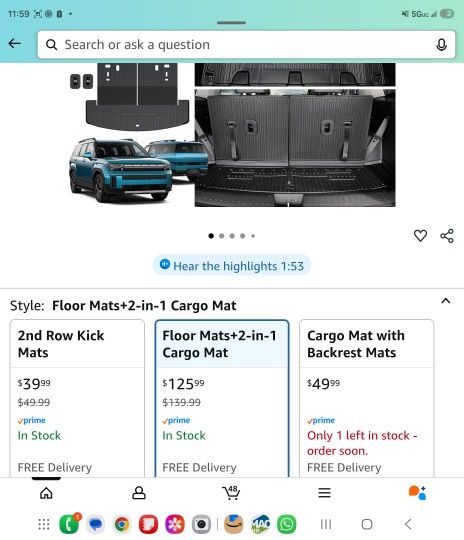 Hyundai Santa Fe Floor Mats 24-2026