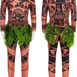 Maui Tattoo Costume Halloween Cosplay Jumpsuit Adult Mens outfit Women dress up S-2XL