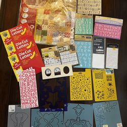 Assorted Stencils And Letter Stickers 22 New 