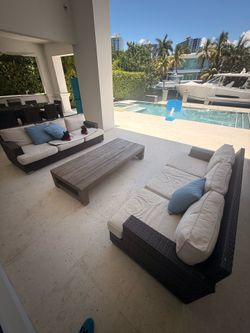 Used patio furniture and center table