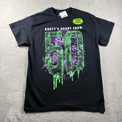 Knotts Berry 50th Scary Farm Men’s M Black T-Shirt Halloween Horror Night NWT#2A
