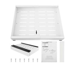 Expandable Cabinet Organizer - Quiet Sliding Pull Out Shelves 12.6"-20.5" for Kitchen (White)DD10