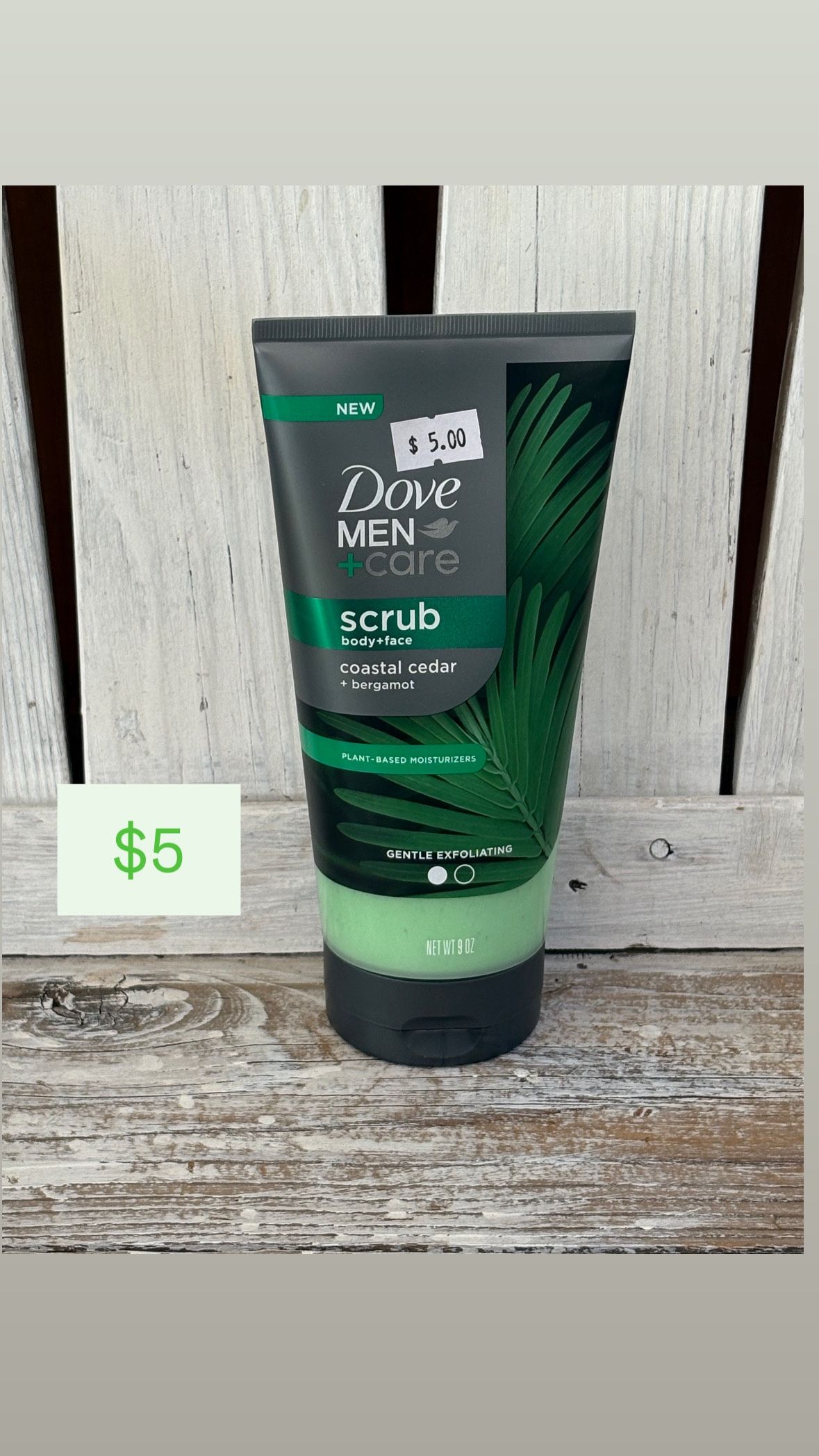 Dove Men+Care Body & Face Scrub with Plant-Based Moisturizers - Coastal Cedar & Bergamot - 9oz
