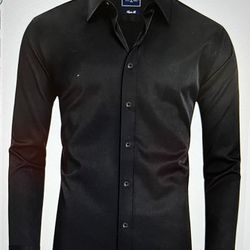 Brand New Alimens & Gentle Slim Fit Men’s Dress Shirt Black Size Med