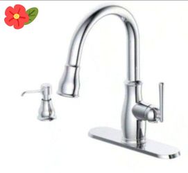 Glacier Bay Kagan Single Handle Pull Down Sprayer Kitchen Faucet with Soap Dispenser in Chrome