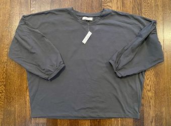 NEW Madewell Women’s XS Drop Shoulder Bubble 3/4 Sleeve Gray