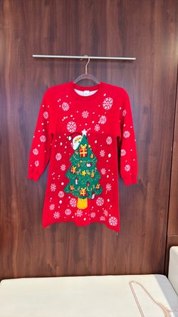 Christmas tree sweater dress