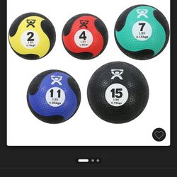 CanDo, Firm Medicine Ball, 5-piece set (1 ea: 2, 4, 7, 11, 15 Ibs.)