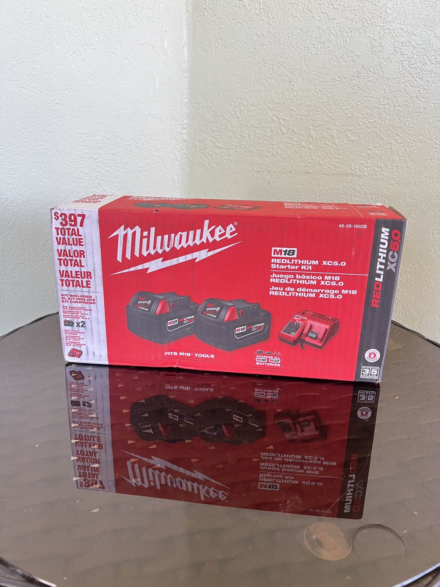 Milwaukee M18 Lithium XC 5.0Ah Battery Starter Kit 2 Batteries Included 