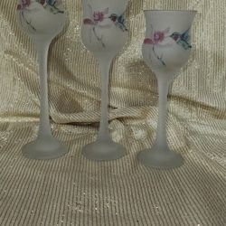  Vintage Hand Painted Hummingbird Votive Candle Holders