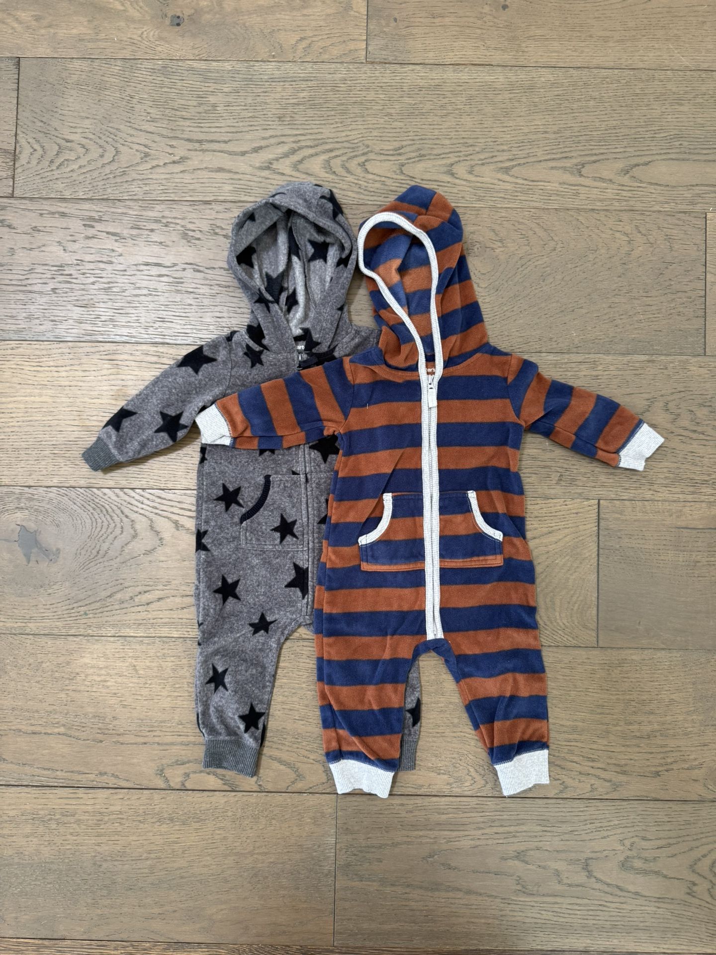 9 Month Carters Fleece Jumpsuits