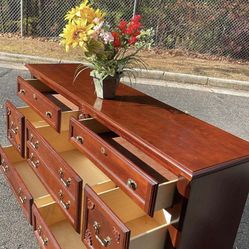 Solid Wood Long Dresser  With Big Drawers. Drawers Sliding Smoothly. Delivery Available 