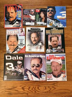 DALE EARNHARDT BOOKS & MAGAZINES 10-PIECE COLLECTION LOT NASCAR