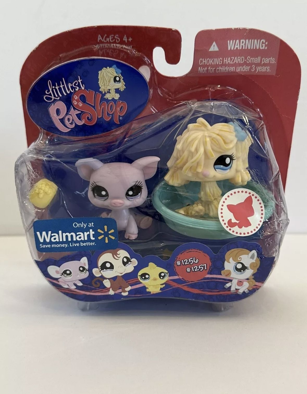 New Littlest Pet Shop LPS #1256 Pig #1257 Mop Dog Komondor Walmart