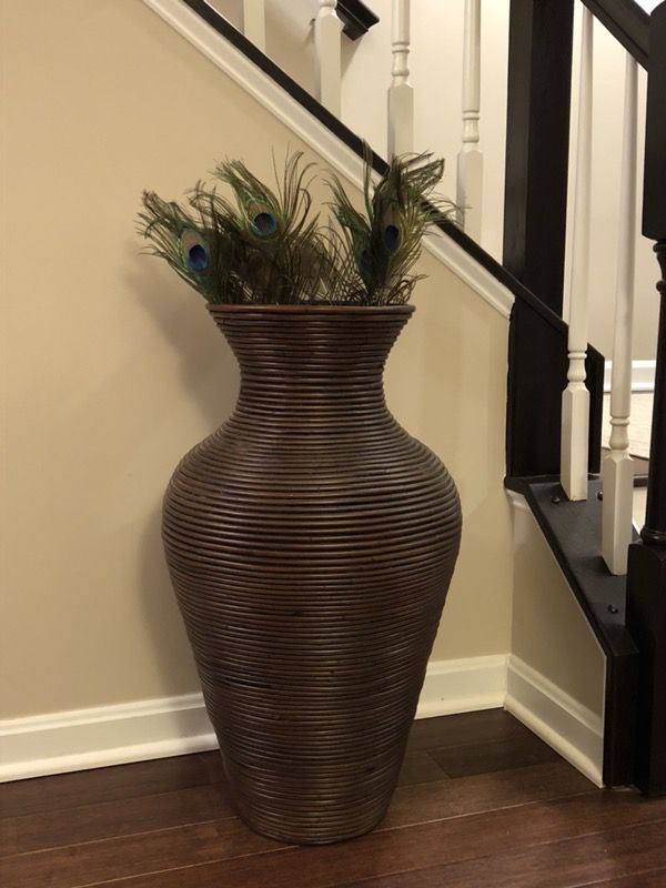 28” Tall Decorative Wooden Floor Vase