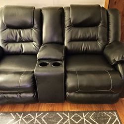 Black Leather Couch With Loveseat