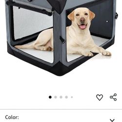 Pettycare 42 Inch Collapsible Foldable Soft Dog Kennel with Chew Proof Mesh Windows, Indoor & Outdoor Travel Dog Crate