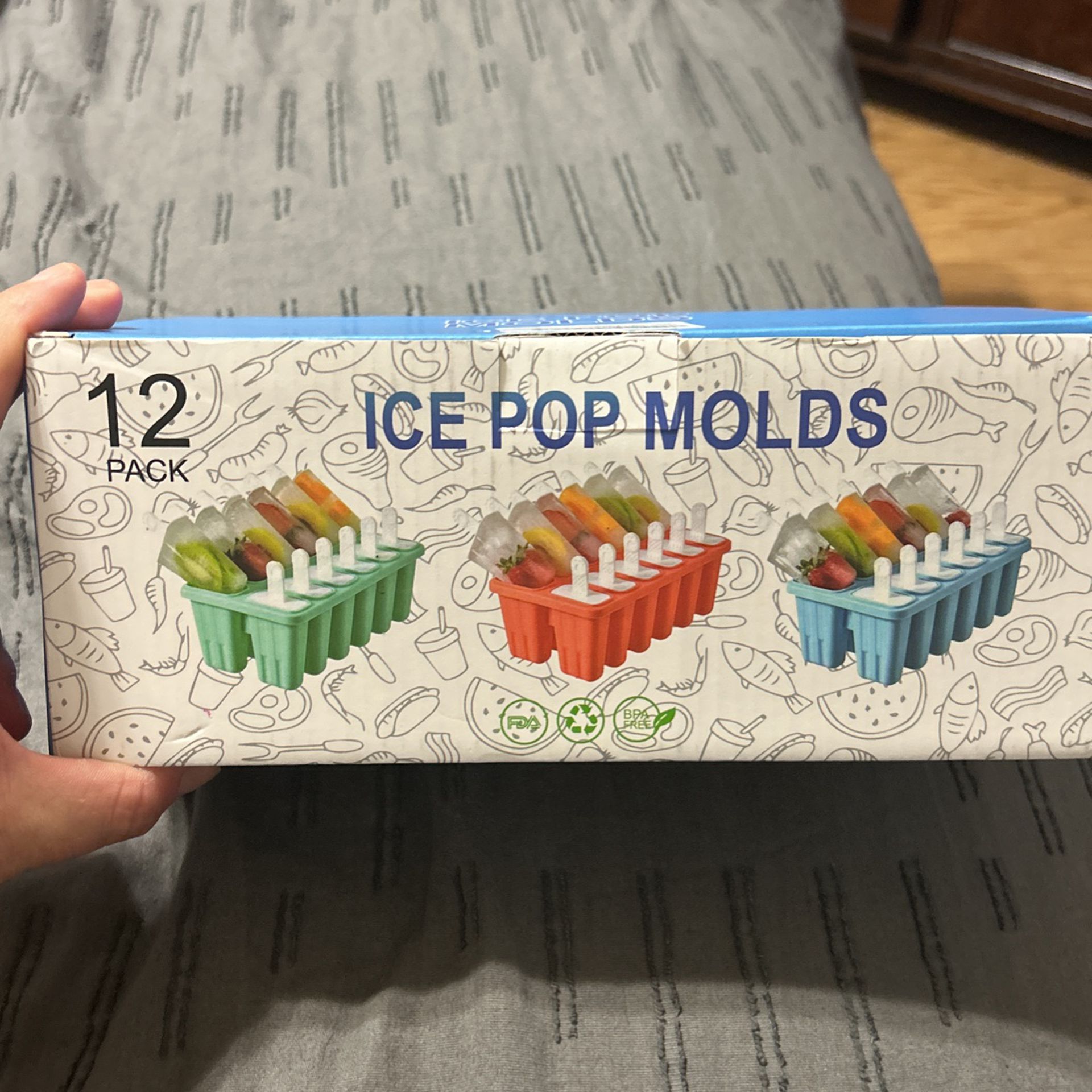 12 Pack Ice Pop Molds 