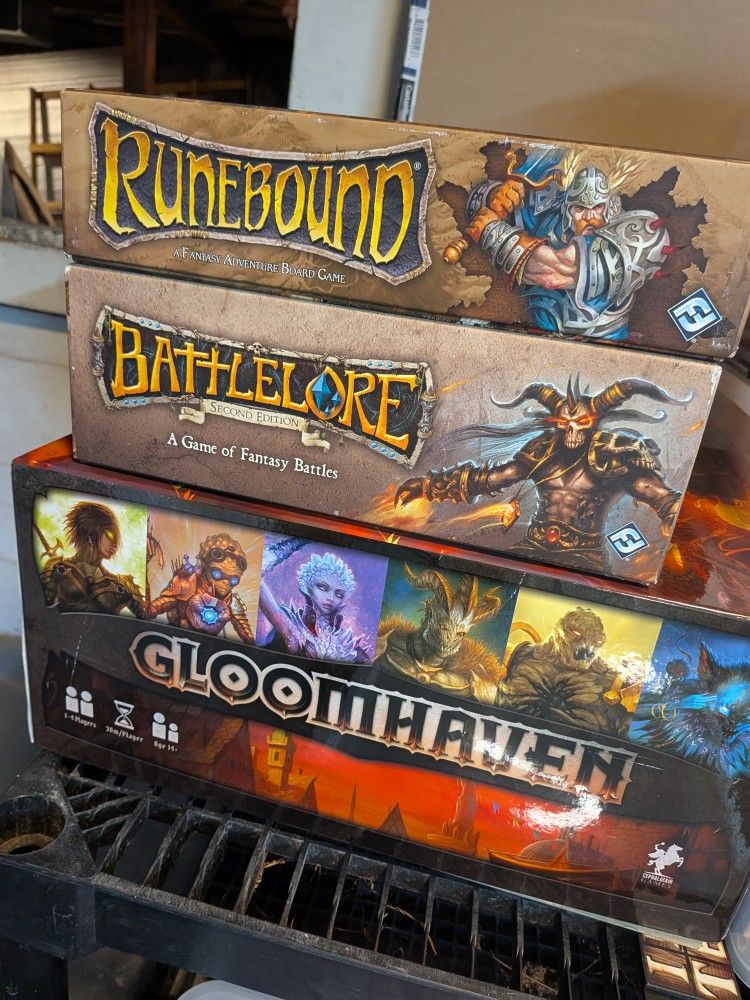 Gloomhaven, Battlelore, Runebound Board Game Bundle 