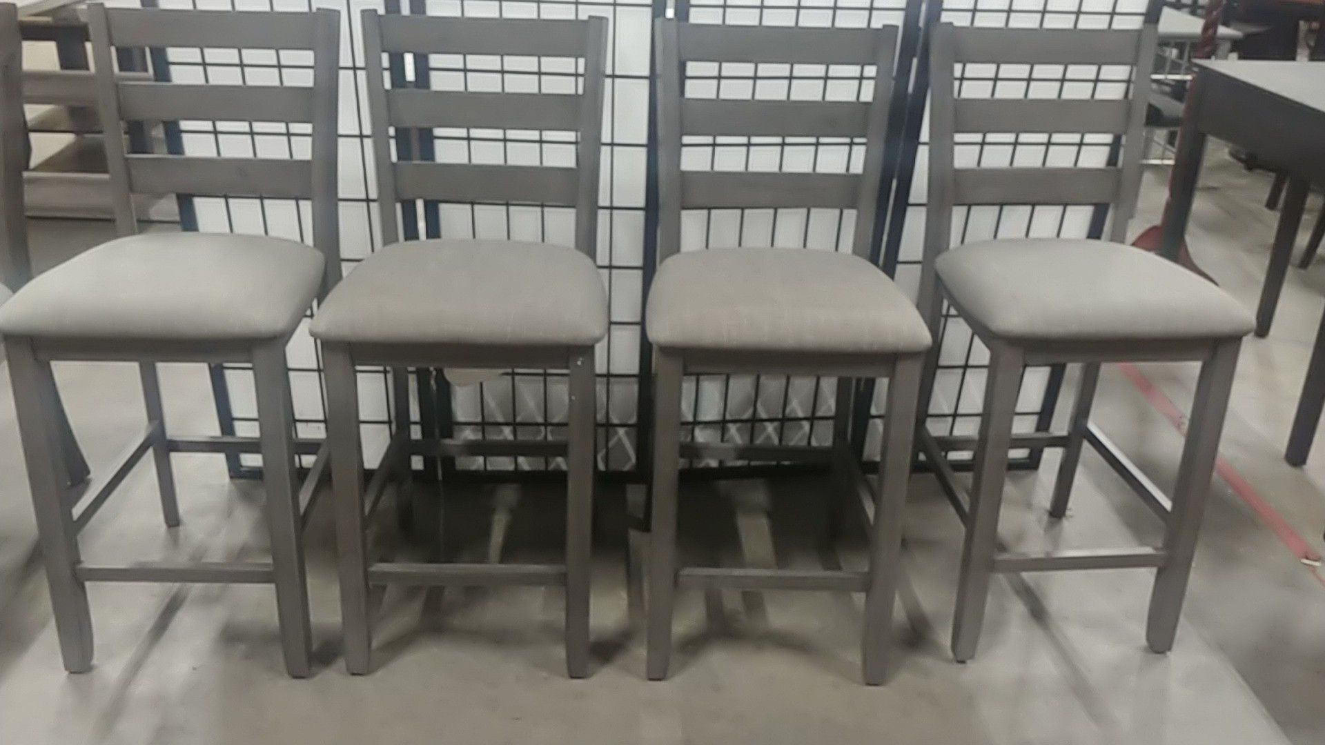 Set of 4 grey counter Height Dining Chairs / Stools Display Model WAREHOUSE Sale