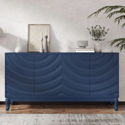60” Sideboard Blue Color Wave Pattern